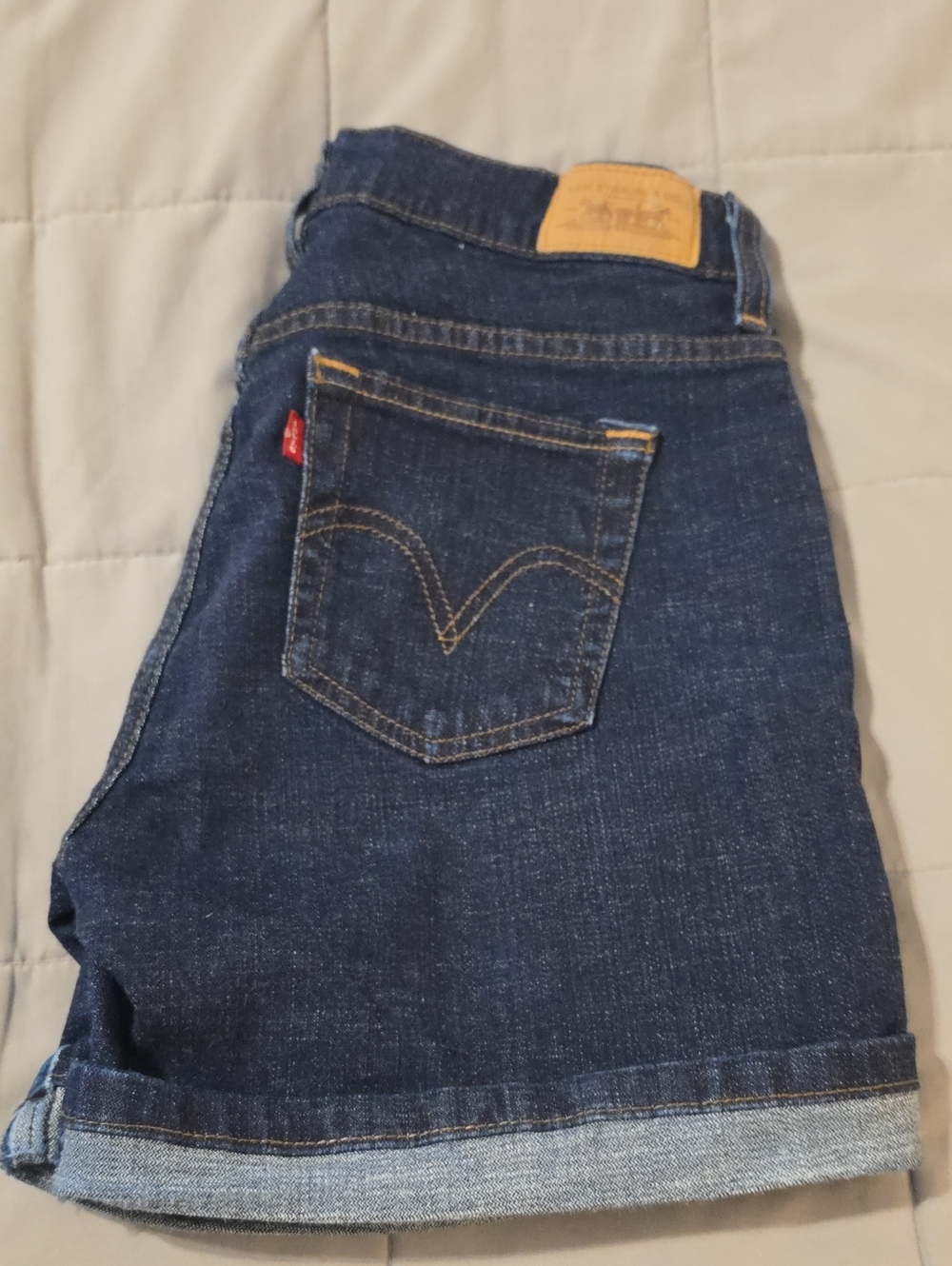 Levi's Dark Indigo Boyfriend Jeans with Rolled Hem